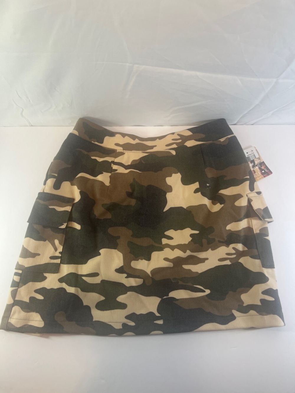 Self E Camo Pocket Mini Skirt - Olive Beige